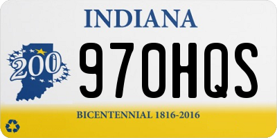 IN license plate 970HQS