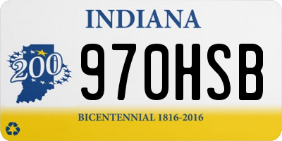 IN license plate 970HSB