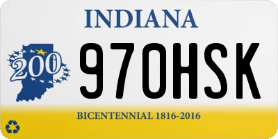 IN license plate 970HSK