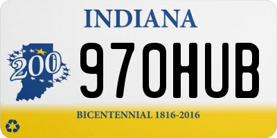 IN license plate 970HUB