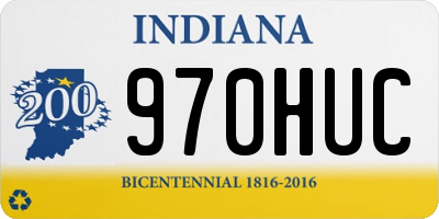 IN license plate 970HUC