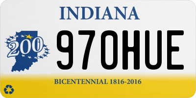 IN license plate 970HUE