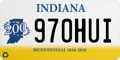 IN license plate 970HUI