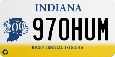 IN license plate 970HUM