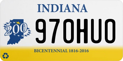 IN license plate 970HUO