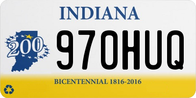 IN license plate 970HUQ
