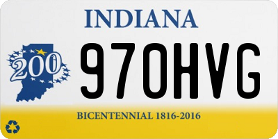 IN license plate 970HVG