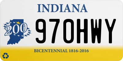 IN license plate 970HWY