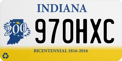 IN license plate 970HXC