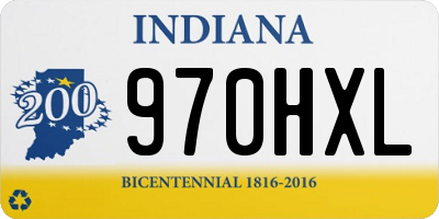 IN license plate 970HXL