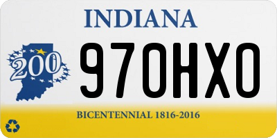 IN license plate 970HXO