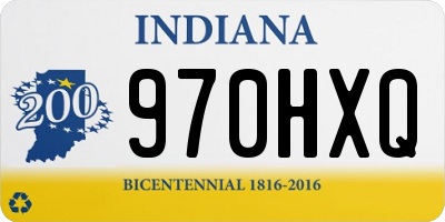 IN license plate 970HXQ