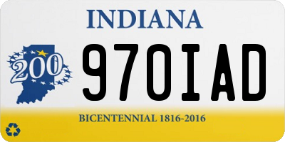 IN license plate 970IAD