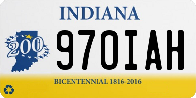 IN license plate 970IAH