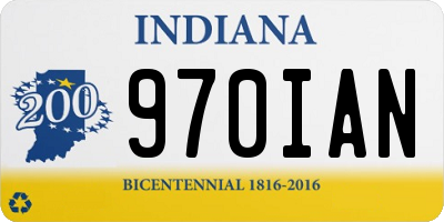 IN license plate 970IAN