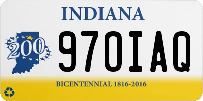 IN license plate 970IAQ