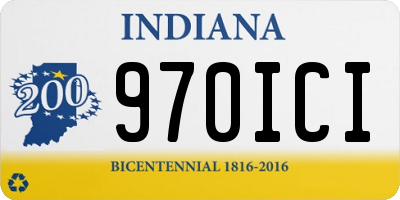 IN license plate 970ICI