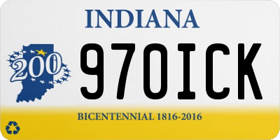 IN license plate 970ICK