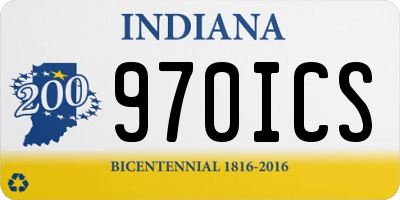 IN license plate 970ICS