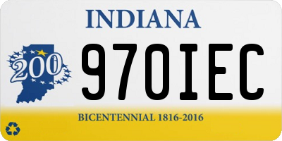 IN license plate 970IEC