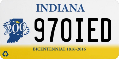 IN license plate 970IED