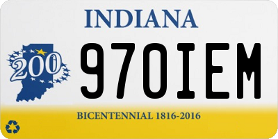 IN license plate 970IEM