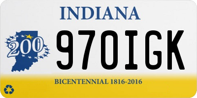 IN license plate 970IGK