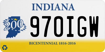 IN license plate 970IGW
