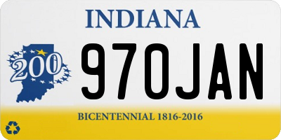 IN license plate 970JAN