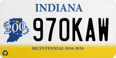 IN license plate 970KAW