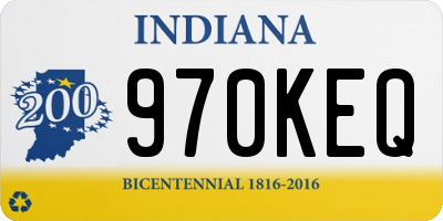IN license plate 970KEQ