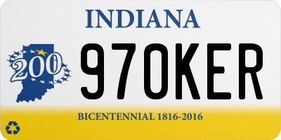 IN license plate 970KER