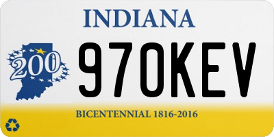 IN license plate 970KEV