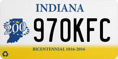 IN license plate 970KFC