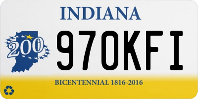 IN license plate 970KFI