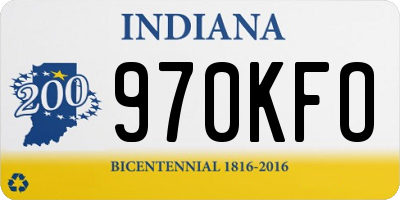 IN license plate 970KFO
