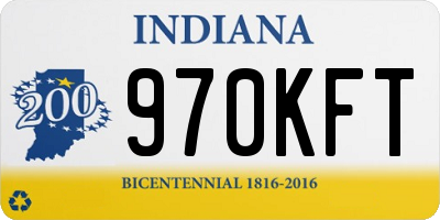 IN license plate 970KFT