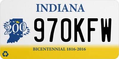 IN license plate 970KFW