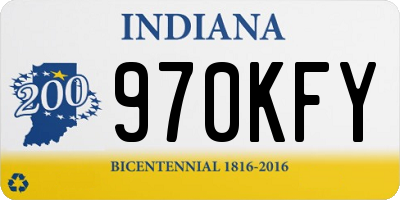 IN license plate 970KFY