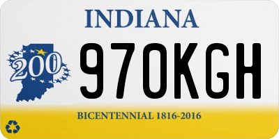 IN license plate 970KGH