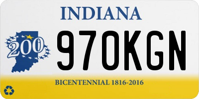 IN license plate 970KGN