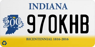 IN license plate 970KHB