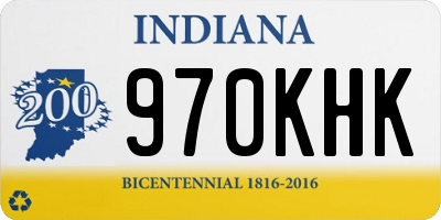 IN license plate 970KHK