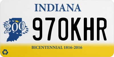 IN license plate 970KHR