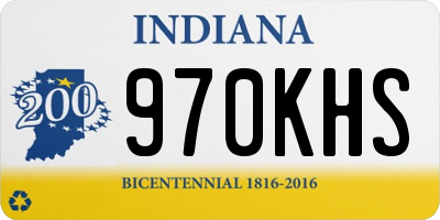 IN license plate 970KHS