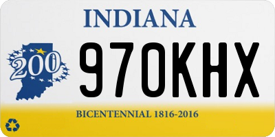 IN license plate 970KHX