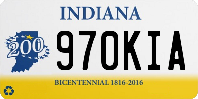 IN license plate 970KIA