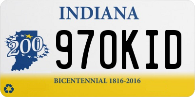 IN license plate 970KID