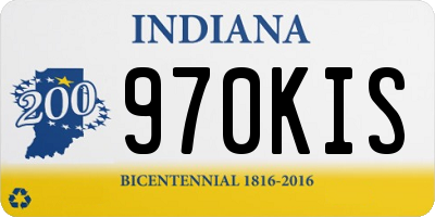 IN license plate 970KIS