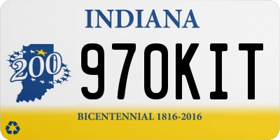 IN license plate 970KIT